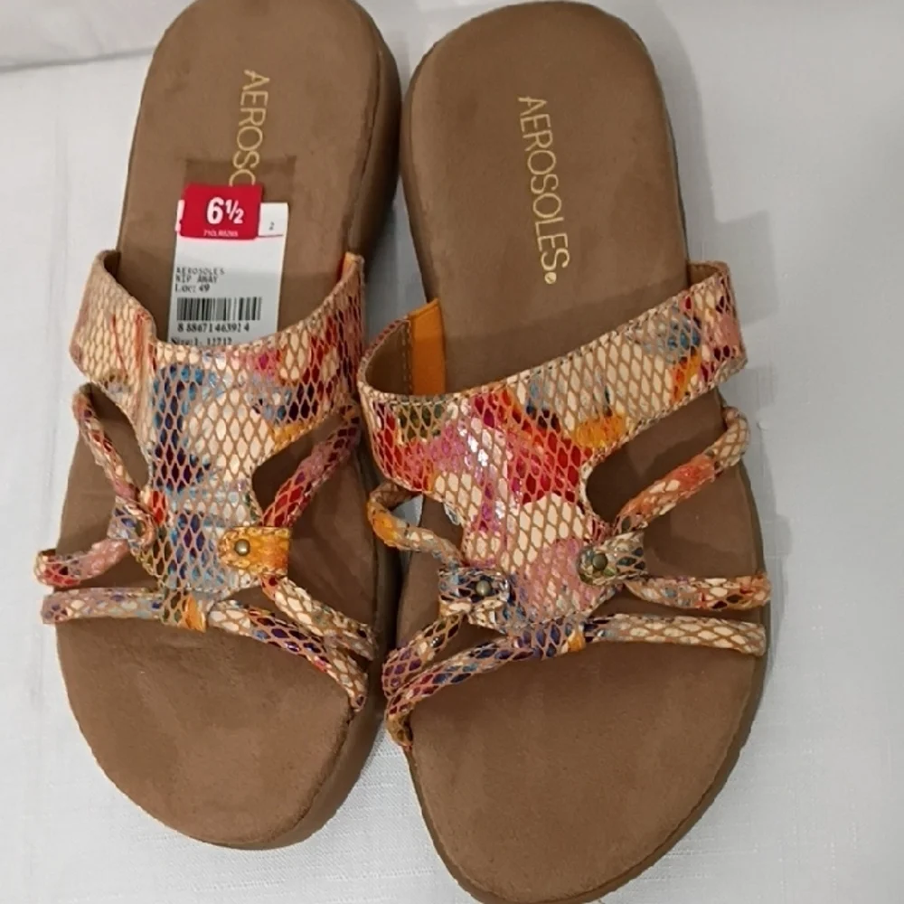 AEROSOLES Women's Colorful Slide Sandals Size 6.5